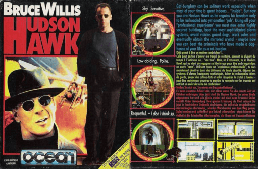 Hudson Hawk box art for ZX Spectrum